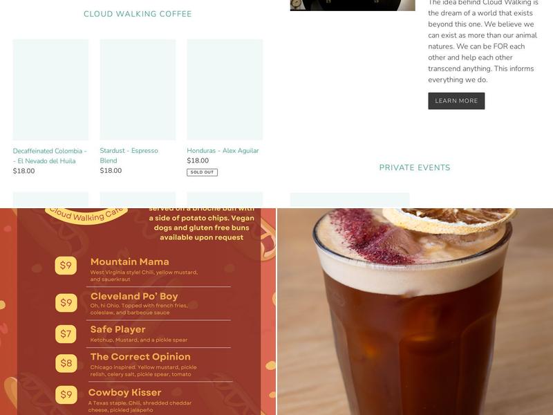 Cloud Walking Cafe & Lounge Menu