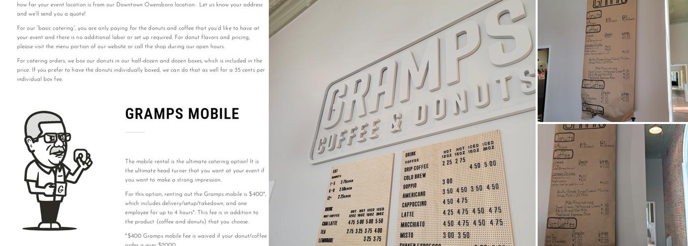 Gramps Coffee & Donuts Menu