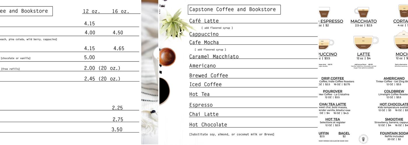 Capstone Cafe - Binford Menu