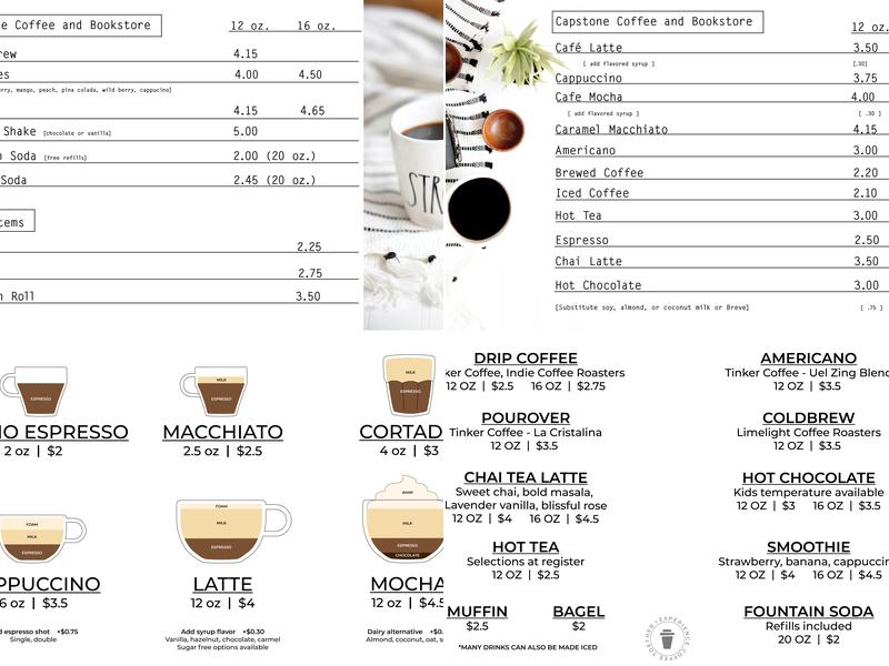 Capstone Cafe - Binford Menu