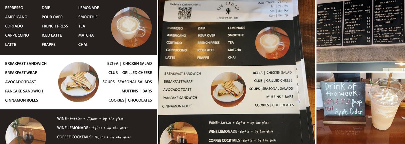 The Cedar Coffee Menu