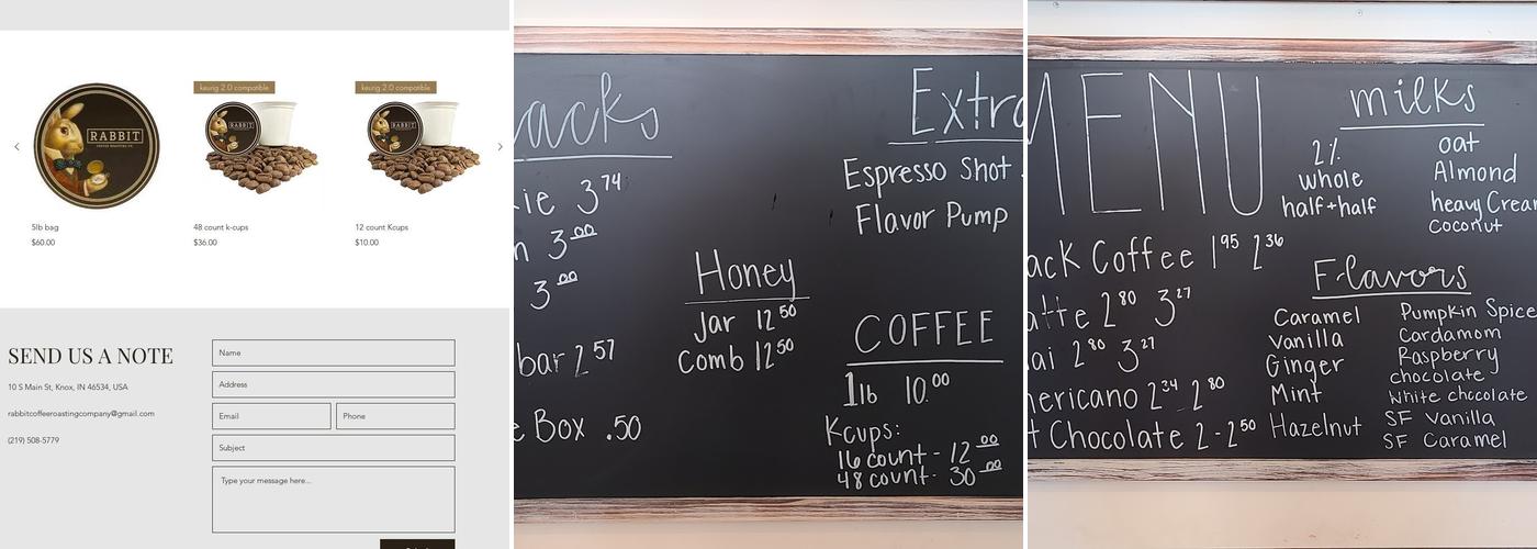 Rabbit Coffee Roasting Co. Menu