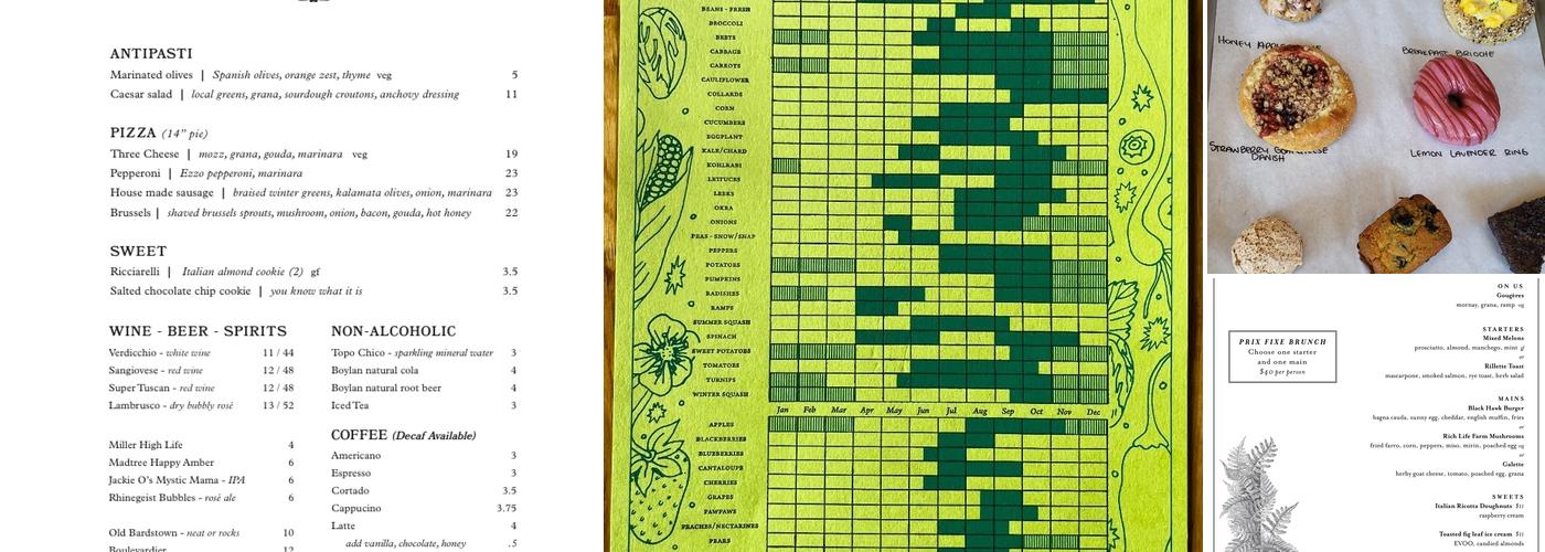 The Baker's Table Bakery Menu