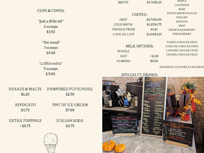 Downtown Coffee & Cream Menu