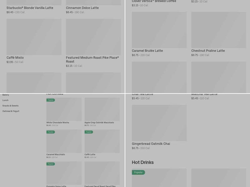 Starbucks Menu