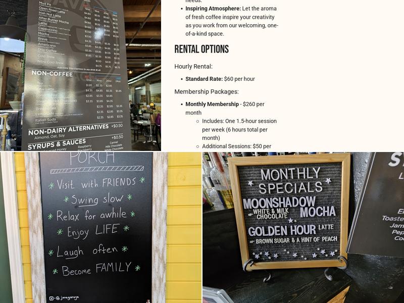 Java Garage LLC Menu