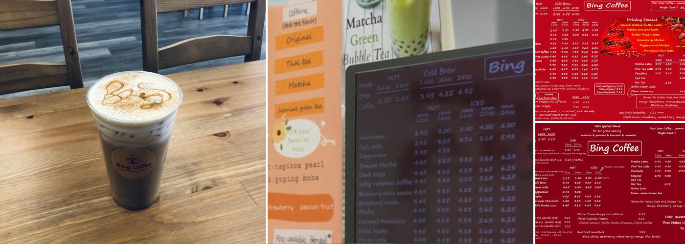 Bing coffee Menu