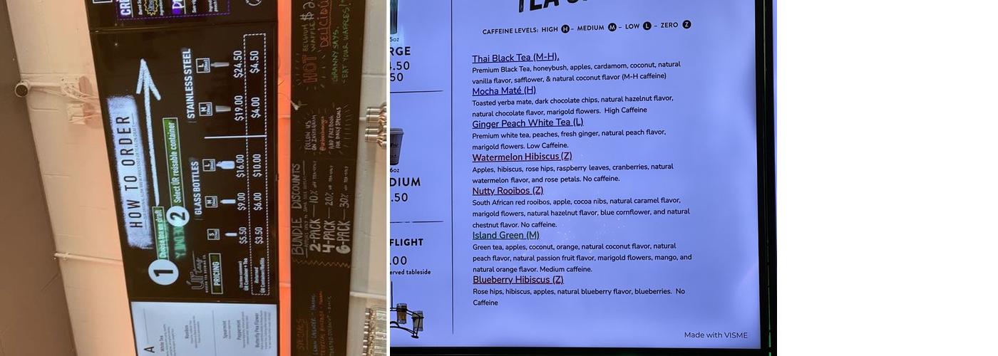 UR Teas: Modern Tea Brewing Co. Menu