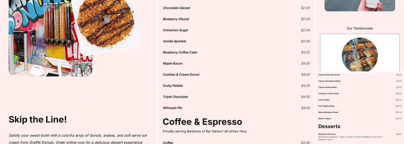 Graffiti Donuts & Coffee Menu