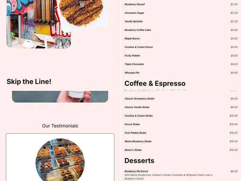 Graffiti Donuts & Coffee Menu