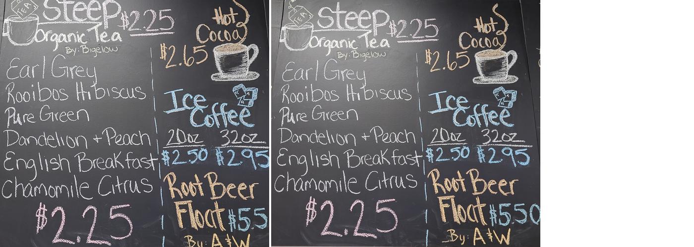 TJ Cafe & Games Menu