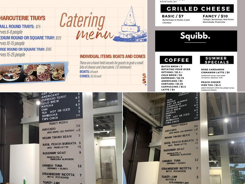 Squibb Coffee Bar Menu