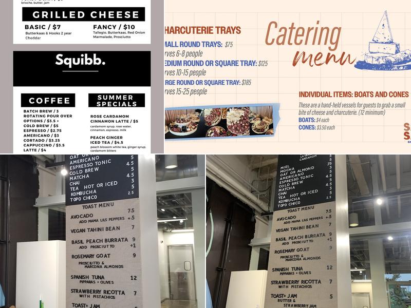 Squibb Coffee Bar Menu