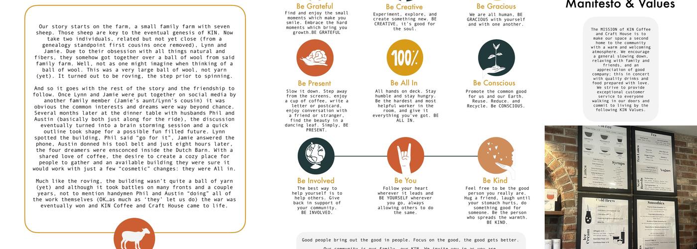 KIN Coffee and Craft House Menu