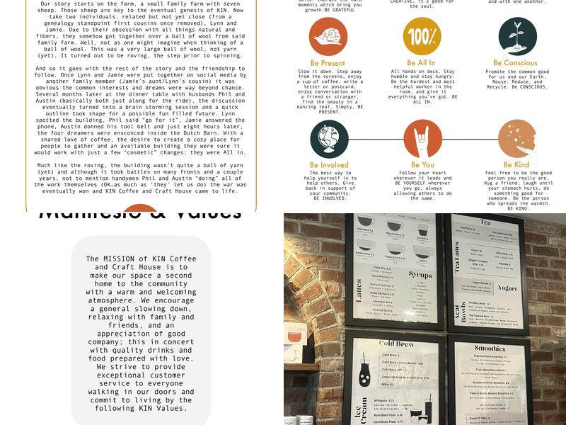 KIN Coffee and Craft House Menu