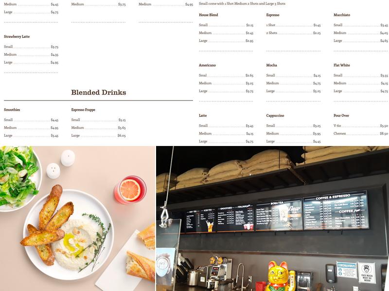 Fresh Bean Coffee Co. Menu