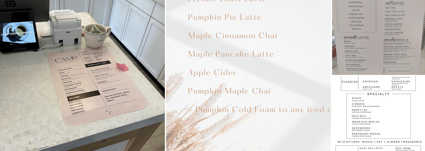 Camp Coffee Company Menu