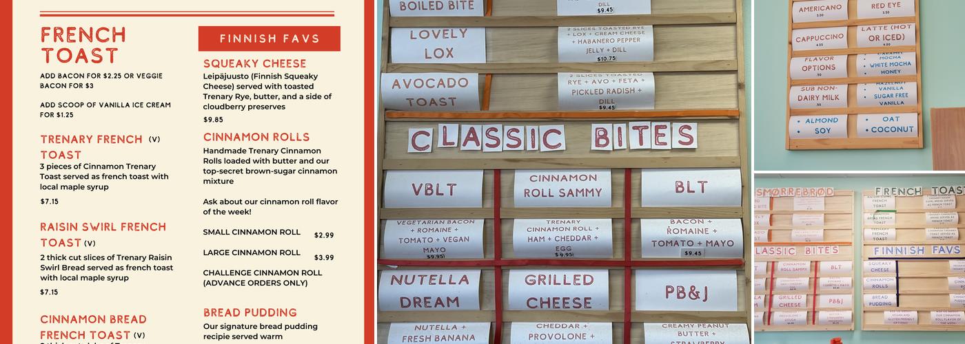 Trenary Toast Cafe Menu