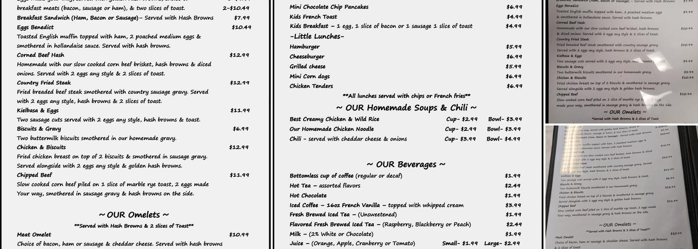 Our Place Cafe Menu