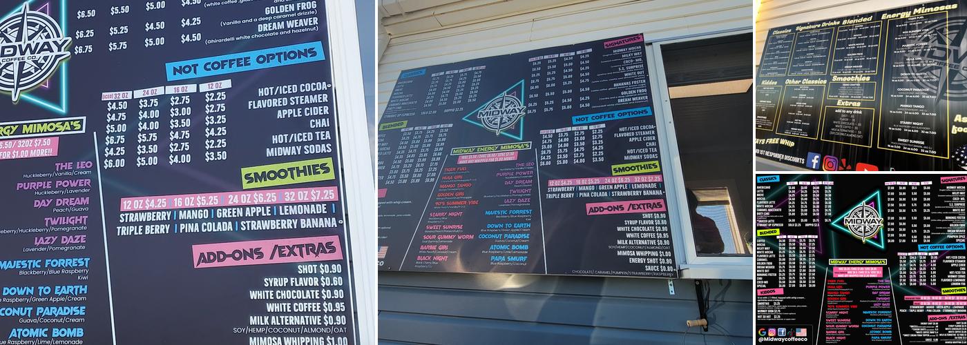 Midway Coffee Co. Menu