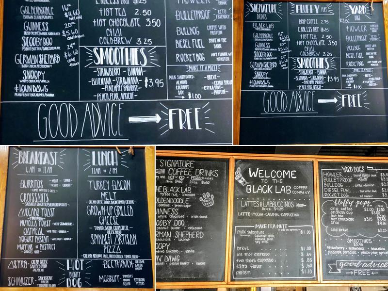 Black Lab Coffee Co Downtown Menu