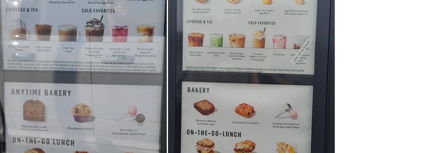 Starbucks Menu