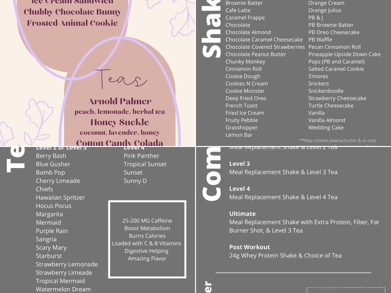 Belton Nutrition Menu