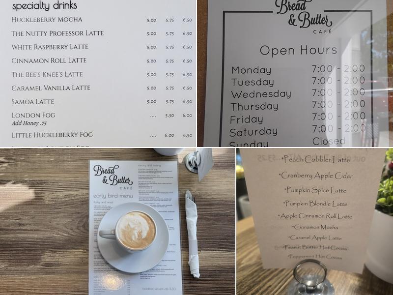 Bread & Butter Café Menu