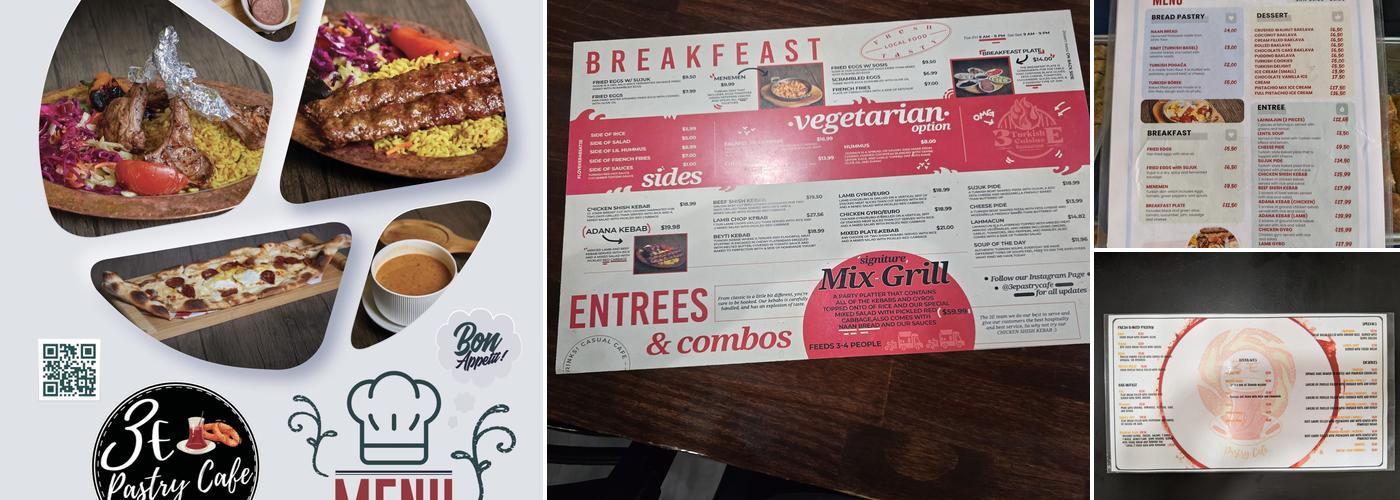 3E Restaurant & Cafe Menu