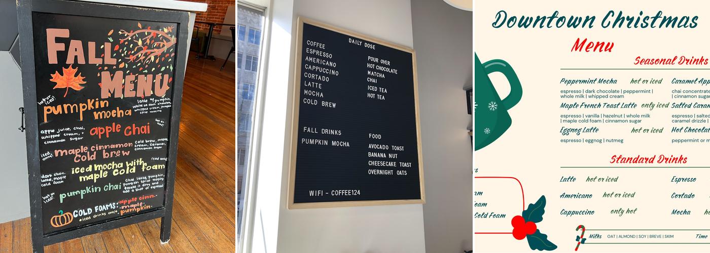 Daily Dose Coffee Menu