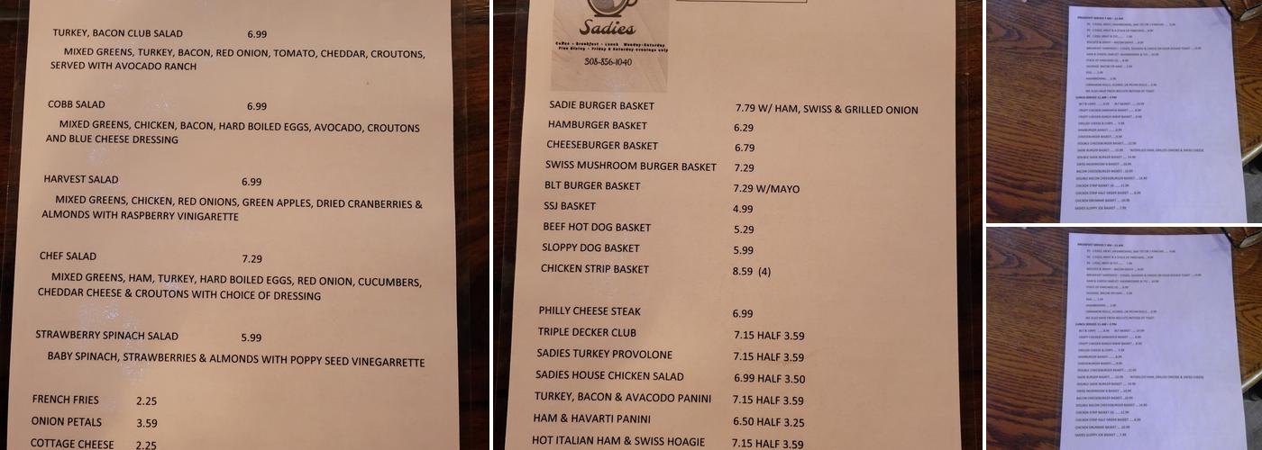SADIES Menu