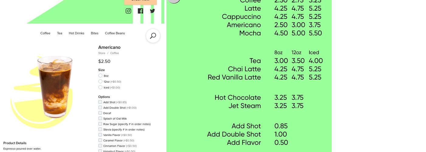 Jet Cafe Menu