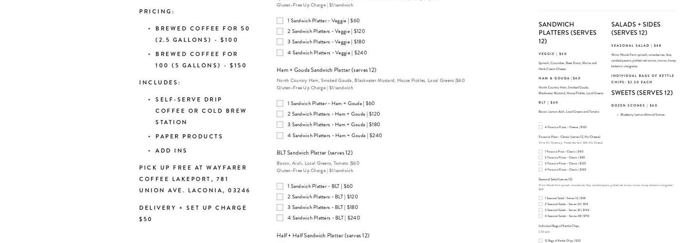 Wayfarer Coffee Lakeport Menu