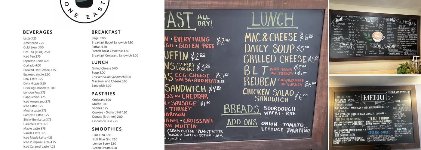 Cafe One East Menu
