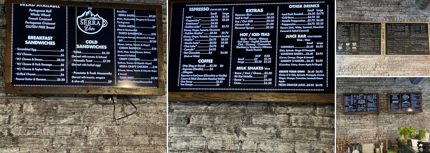 Serra Doce Menu