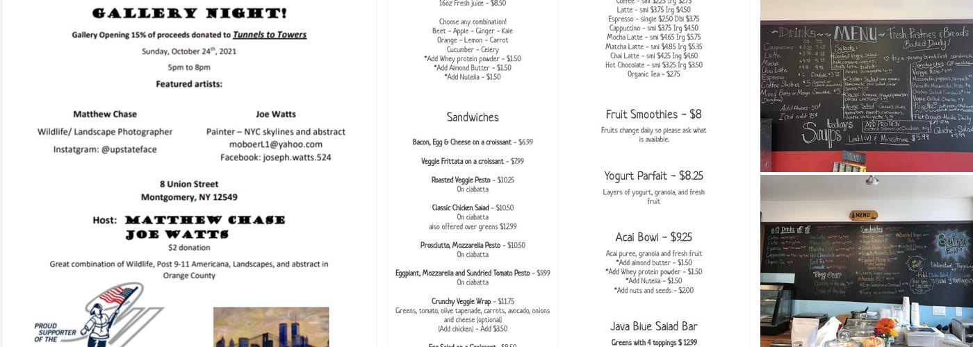 Java Blue Coffee and Market Menu