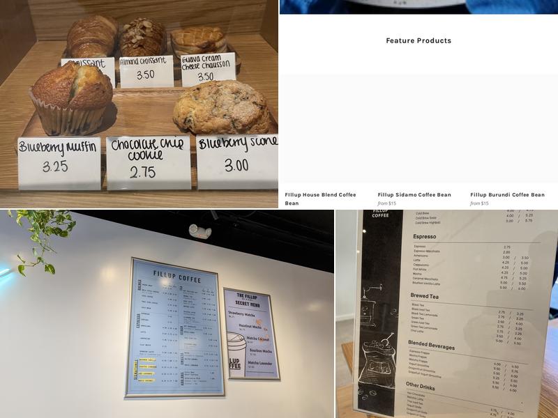 Fillup Coffee Menu