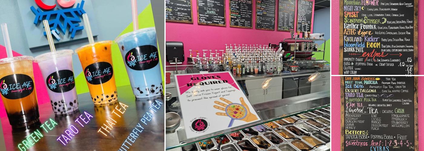 Ice Age Frozen Yogurt & Coffee Menu
