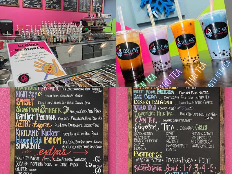 Ice Age Frozen Yogurt & Coffee Menu