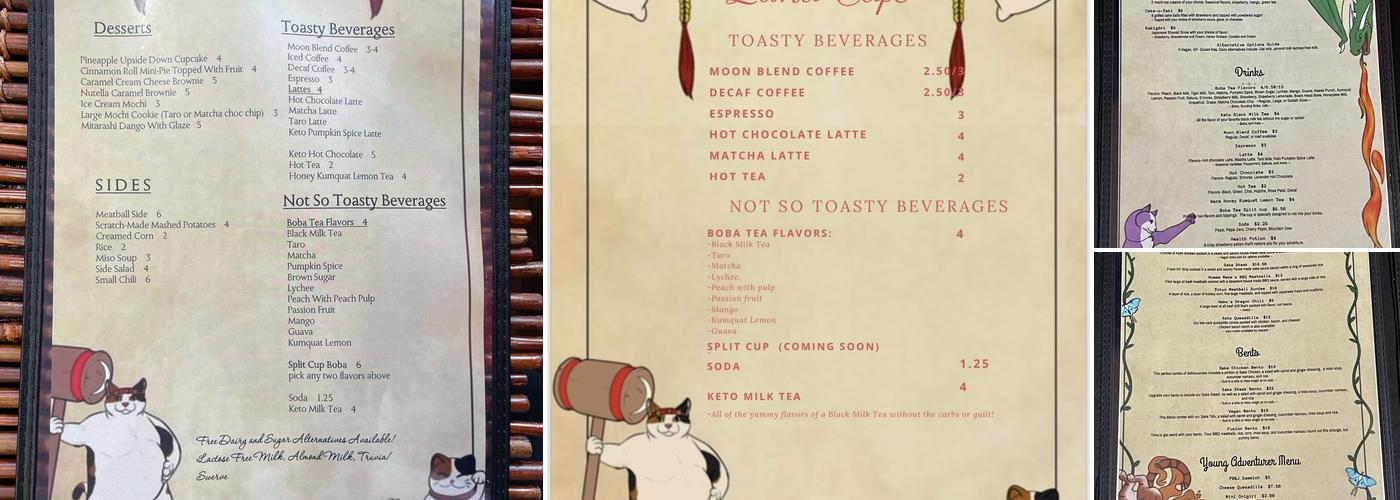 Luna Cat Cafe Menu
