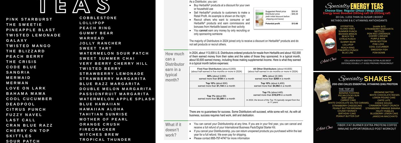 Downtown Nutrition Albany Menu