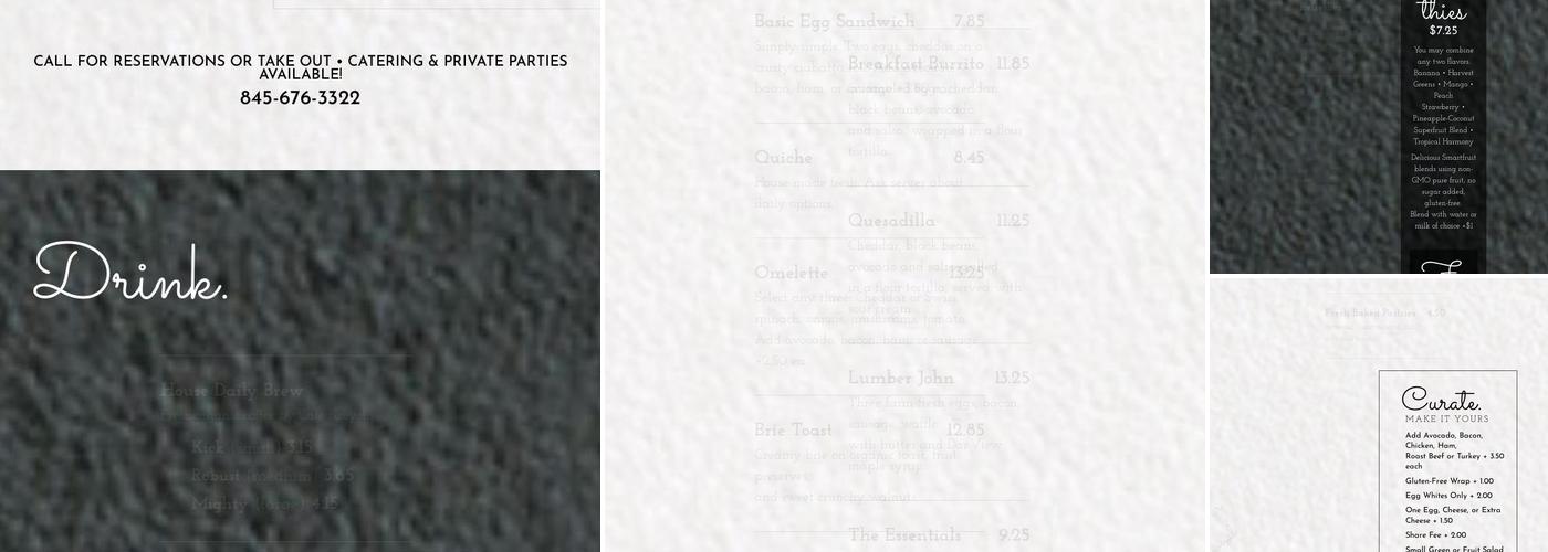 Dragonfly55 Epicurean Coffee Bistro Menu