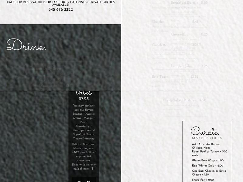 Dragonfly55 Epicurean Coffee Bistro Menu