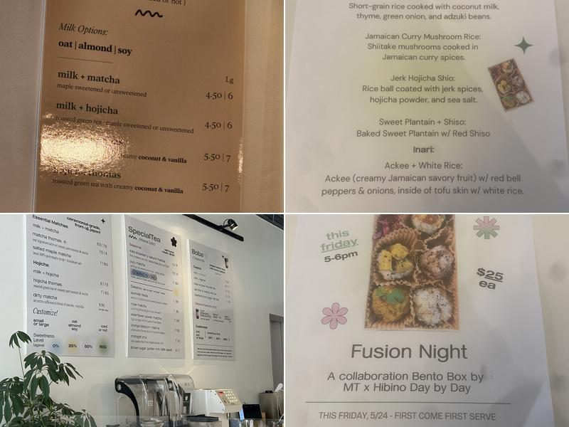 Matcha Thomas Menu