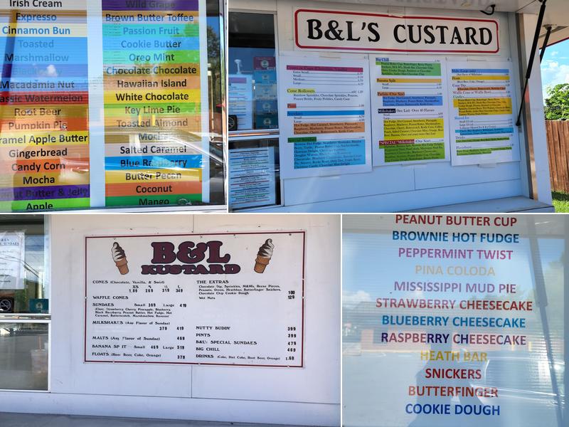 B & L Kustard Menu