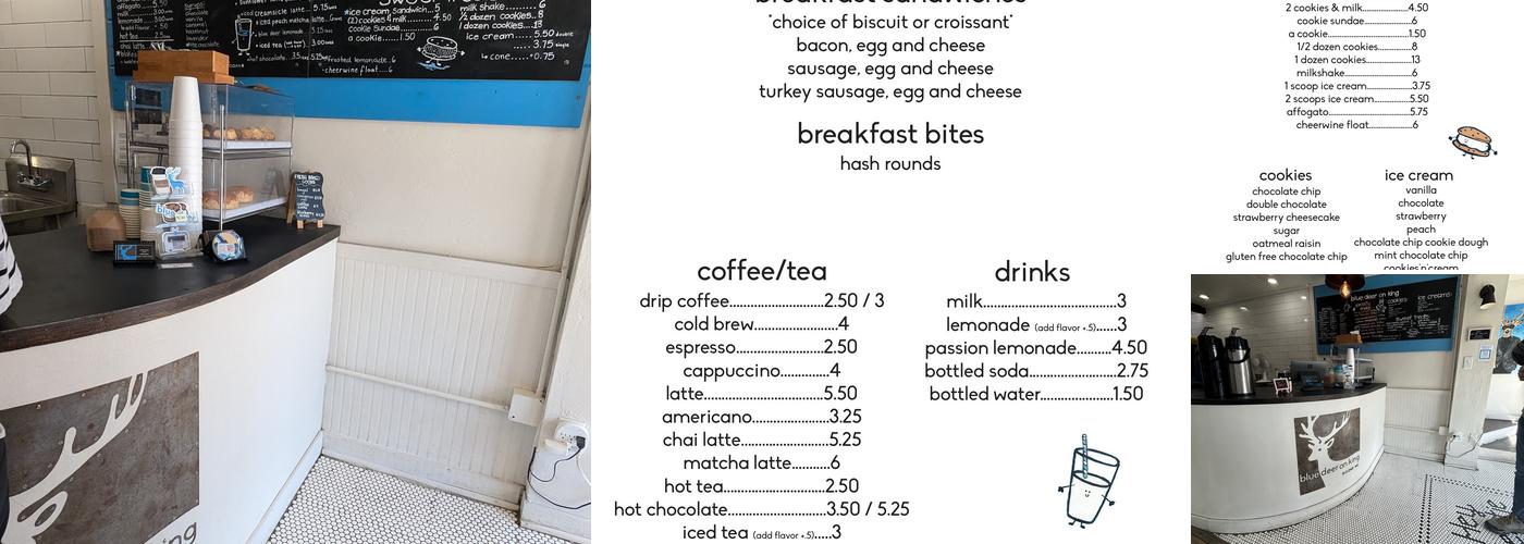 blue deer on king Menu