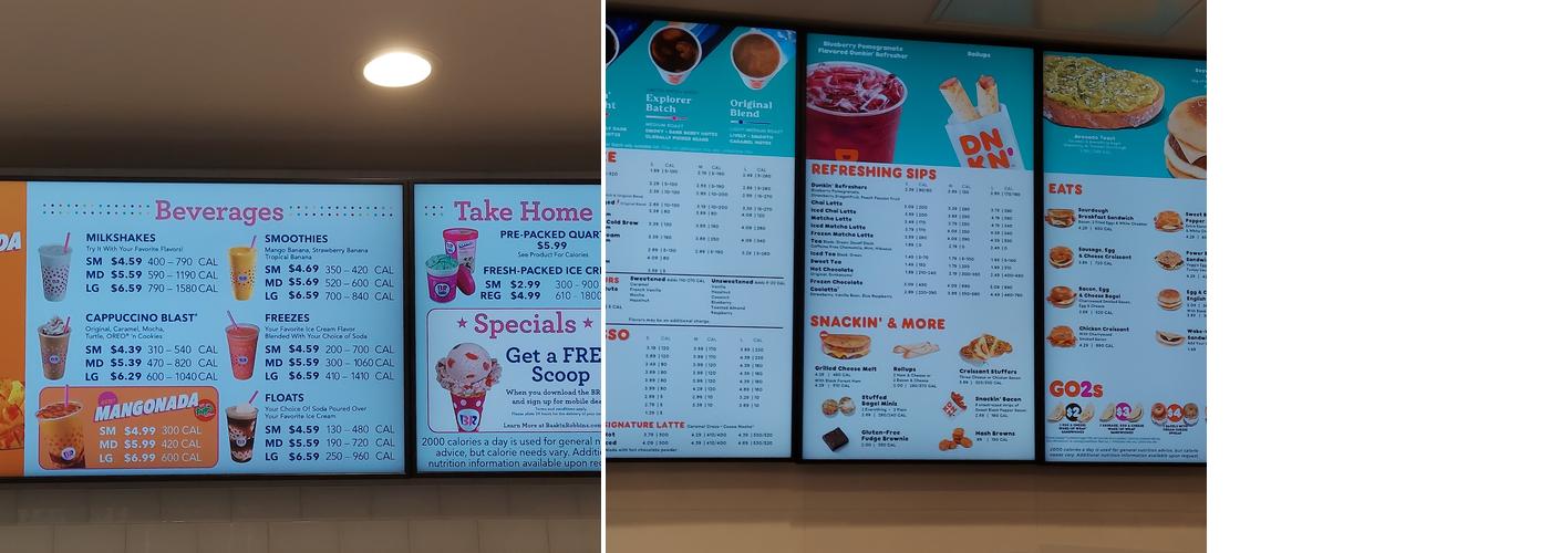 Dunkin' Menu