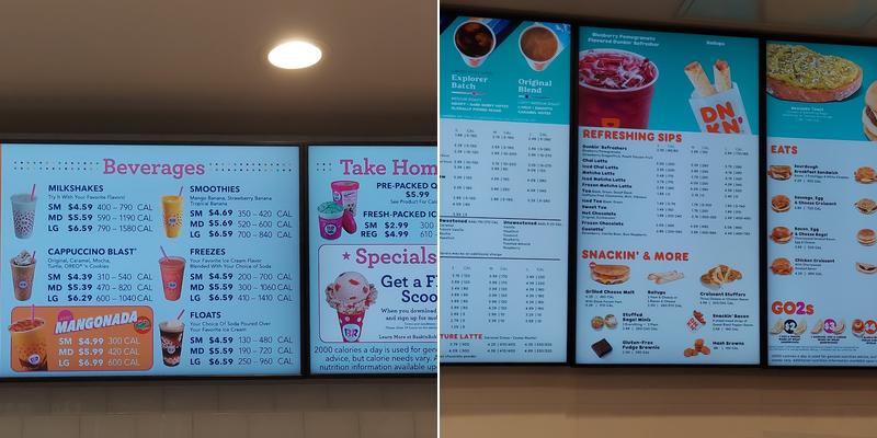 Dunkin' Menu