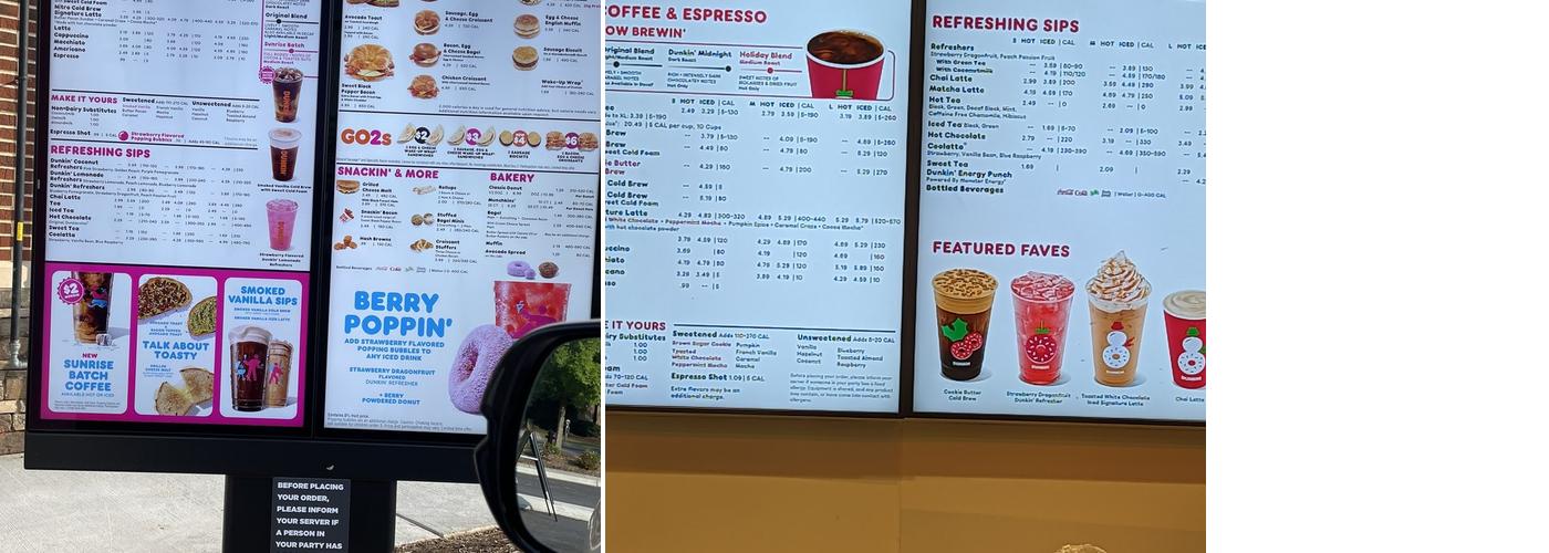 Dunkin' Menu