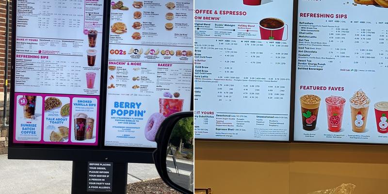 Dunkin' Menu